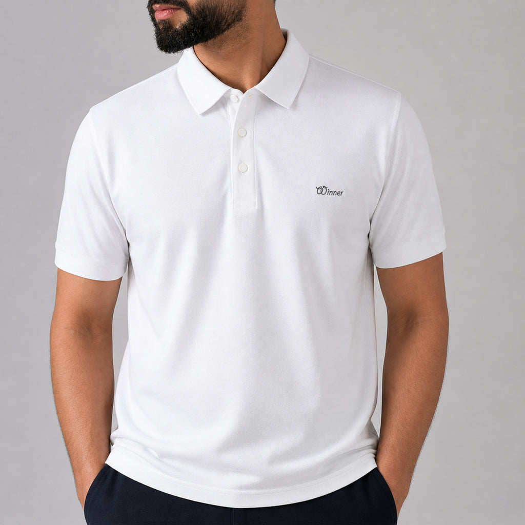 Winner Mens White Polo T Shirt - 73583
