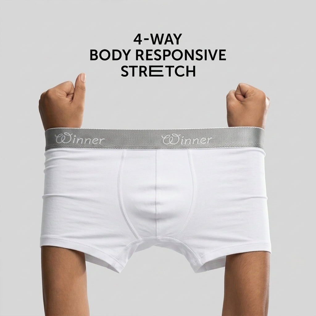 Winner Mens Black & White Crew Boxer ( 2 Pcs PACK ) - 73409