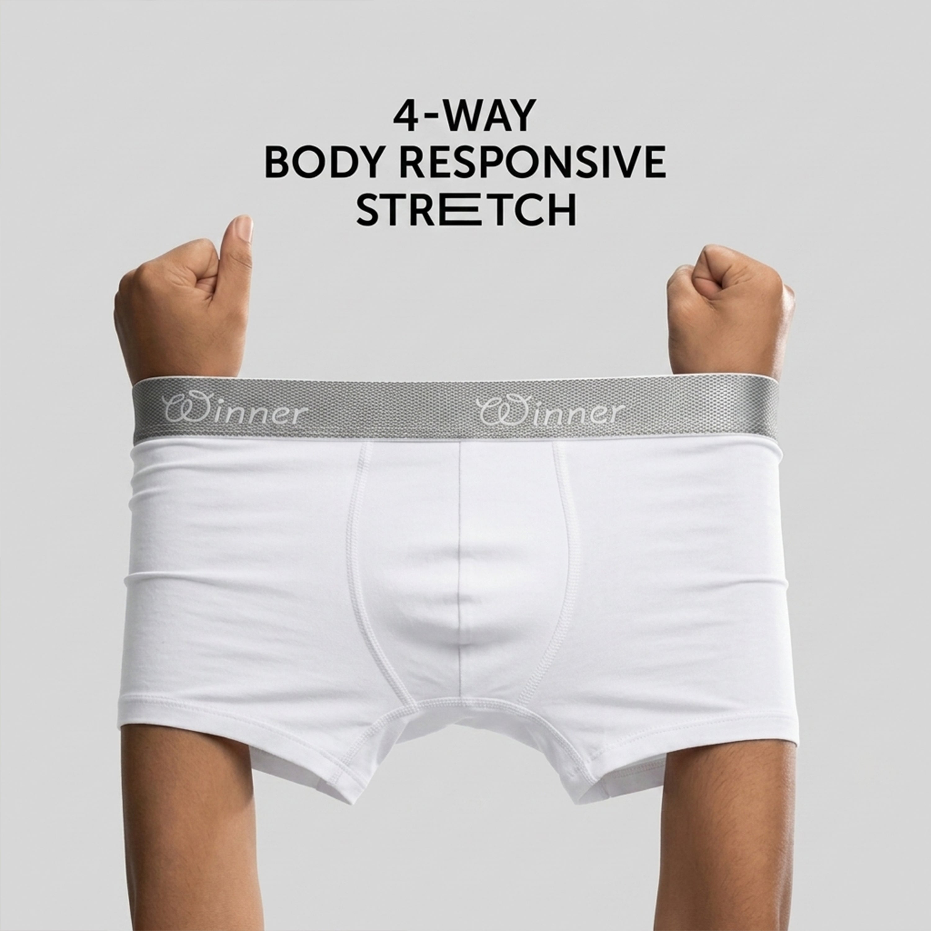 Winner Mens Black & White Crew Boxer ( 2 Pcs PACK ) - 73409