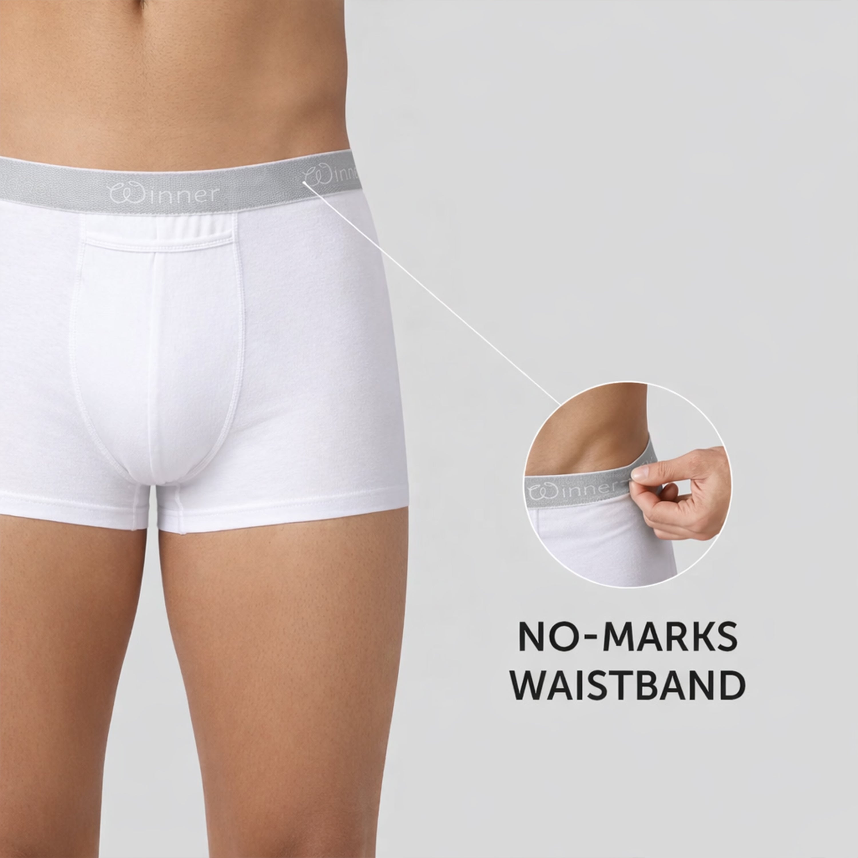 Winner Mens Black & White Crew Boxer ( 2 Pcs PACK ) - 73409