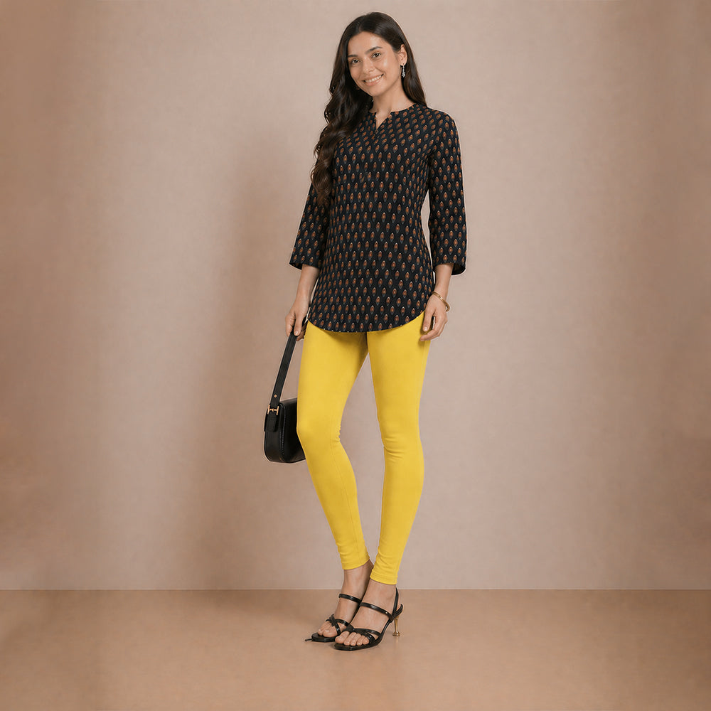 Winner Yellow Womens Modern Fit Leggings