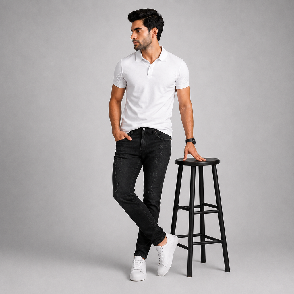 LUXURY DESTROY DENIM Z-BLACK -73818