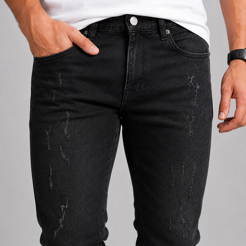 LUXURY DESTROY DENIM Z-BLACK -73818